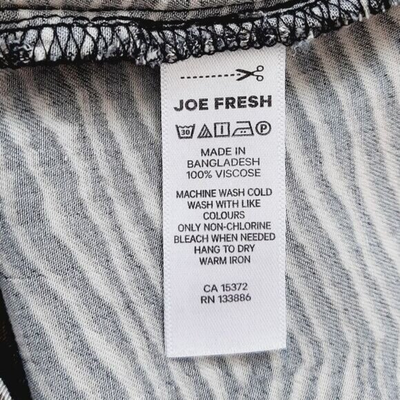 JOE FRESH | Peplum Spaghetti Strap Tank Top B&W Abstract Animal Pattern Sz 1X - Picture 13 of 13